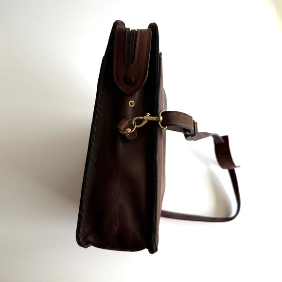 Lion Leather Products Vintage USA Made Mid Modern Style Brown Leather Briefcase - Picture 6 of 10